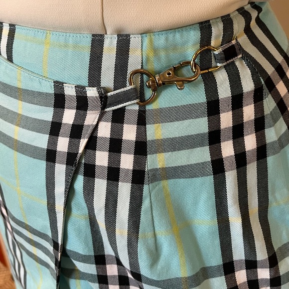𝐁𝐮𝐫𝐛𝐞𝐫𝐫𝐲 Vintage Cotton Plaid Skirt Blue Size 6/Small - Picture 5 of 10